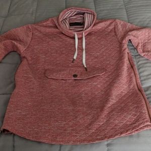 Heather Pink Slouchy Quilted Pullover